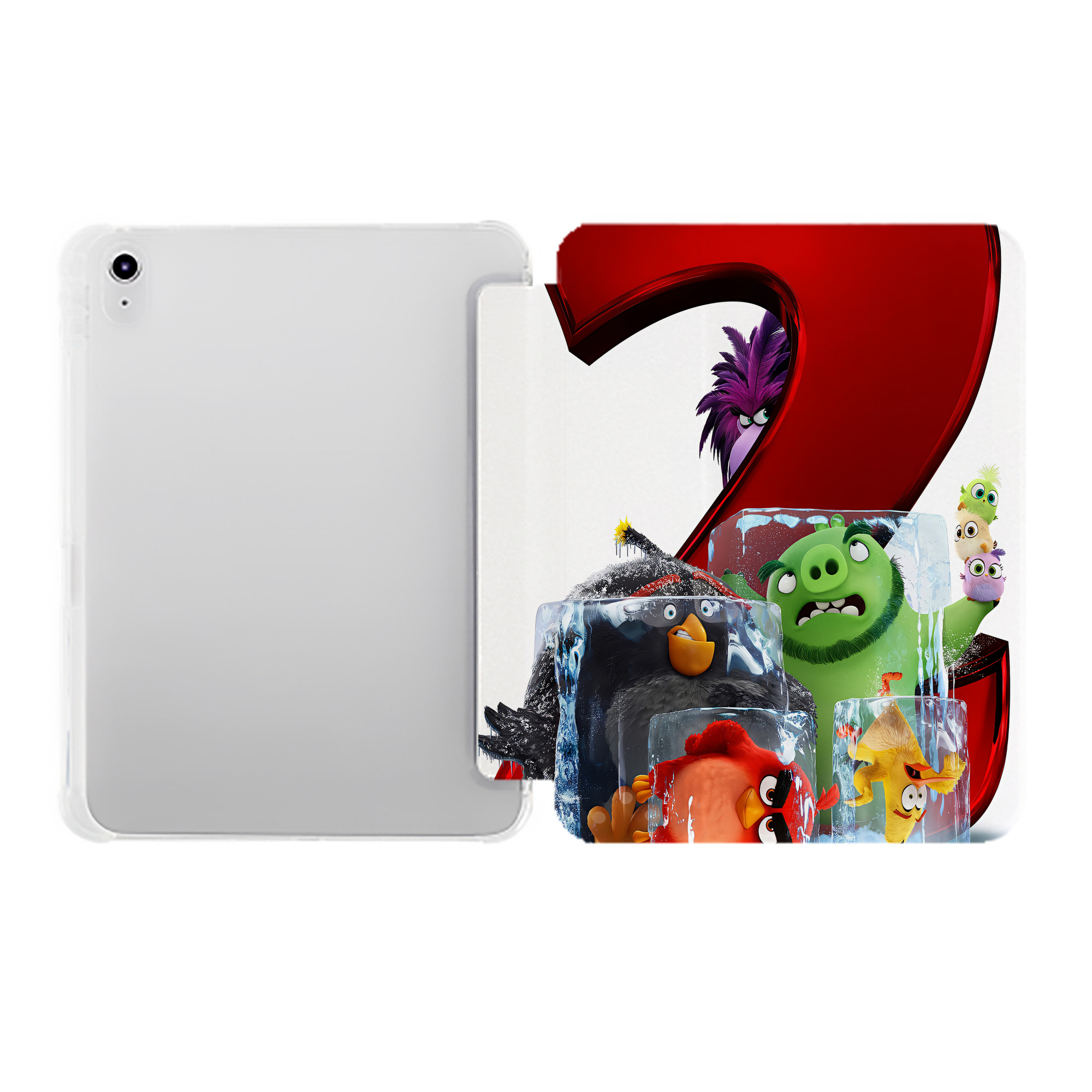 （画像用） Angry Birds アングリーバード IPad ケース ペン収納付き 三つ折りスタンド PUレザー×シリコン 対応機種9.5/10.5/10.9インチ